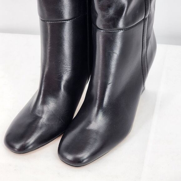 Sandro Jily Smooth Leather Black Tall Heeled Boots Size 36 EU NEW - Picture 11 of 15